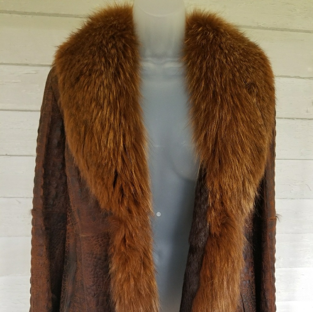 Inochi fox collar and rabbit fur coat